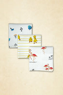 Tinylane Duck+Flamingo+Bird Baby Swaddle Wrap | Pack Of 3 | 90 X 90 cm