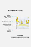 Tinylane Duck+Flamingo+Bird Baby Swaddle Wrap | Pack Of 3 | 90 X 90 cm