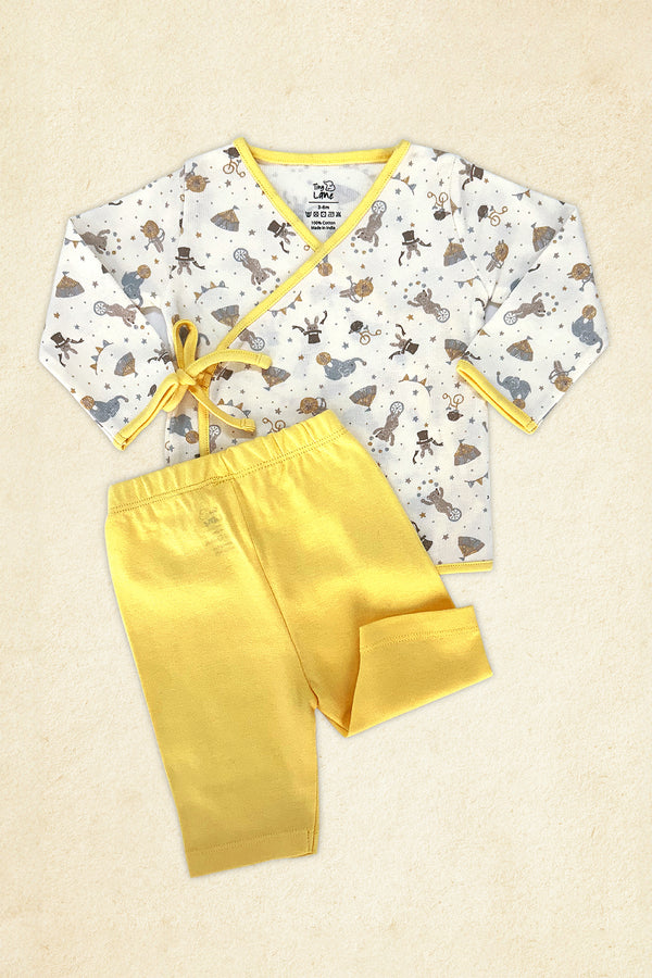 Tinylane Newborn Baby Clothing Set | Jungle Circus Jhabla & Legging