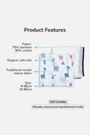 Tinylane Lanky Giraffe & Classic White Baby Swaddle Set | Pack Of 2 | 90 x 90 cm