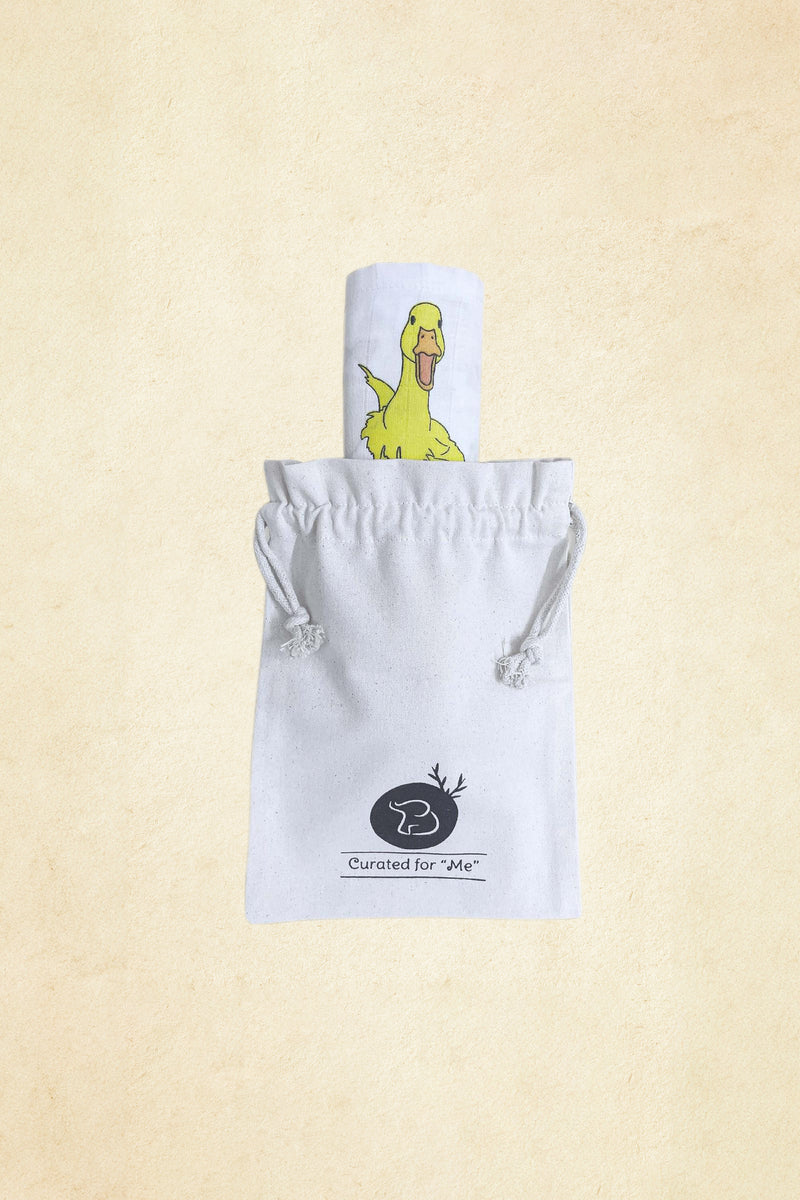 Tinylane Dancing Duck Organic Bamboo Baby Swaddle | 90 x 90 cm