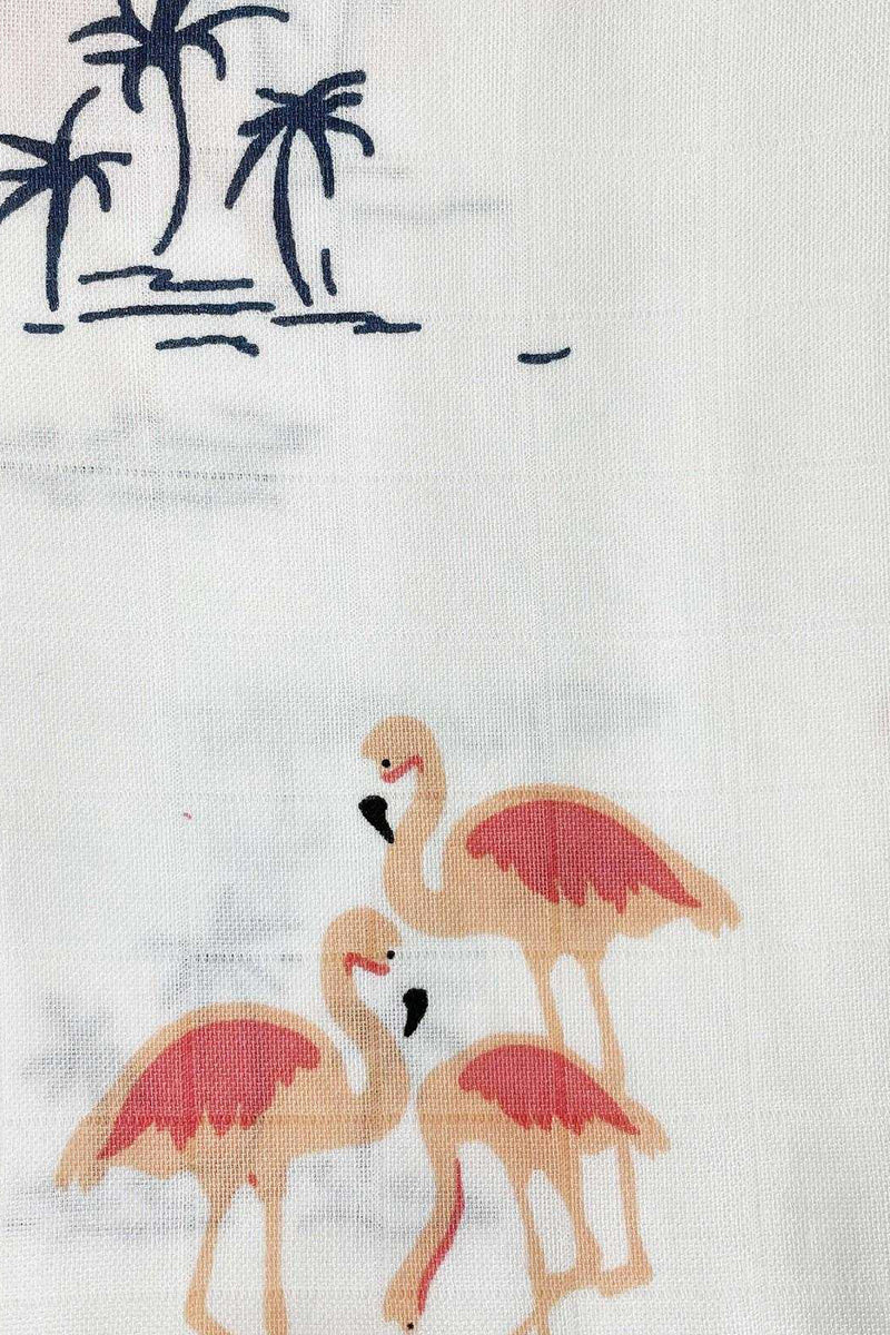 Tinylane Fab Flamingo Organic Bamboo Baby Swaddle | 90 x 90 cm