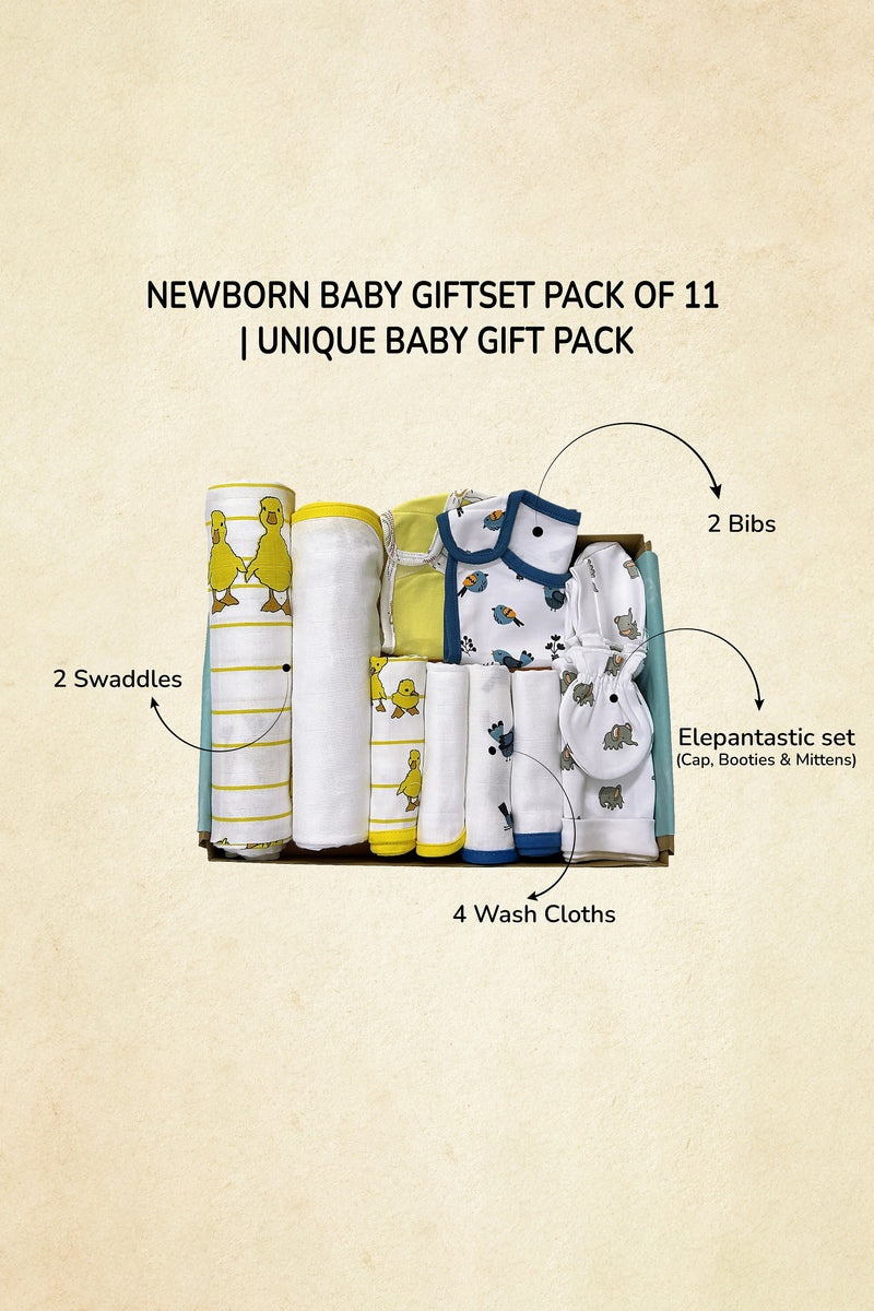 Tinylane Newborn Baby Giftset Pack of 11 | Unique Baby Gift Pack