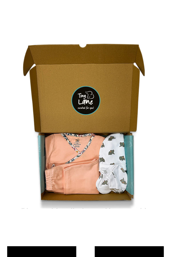 Tinylane Newborn Baby Peach Combo Set | Pack Of 5