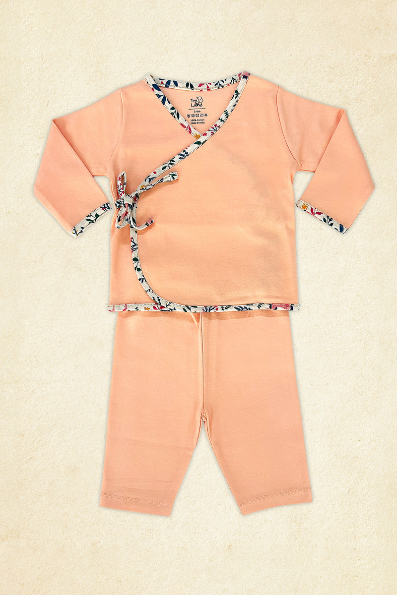 Tinylane Newborn Baby Clothing Set | Baby Peaches Jhabla & Legging