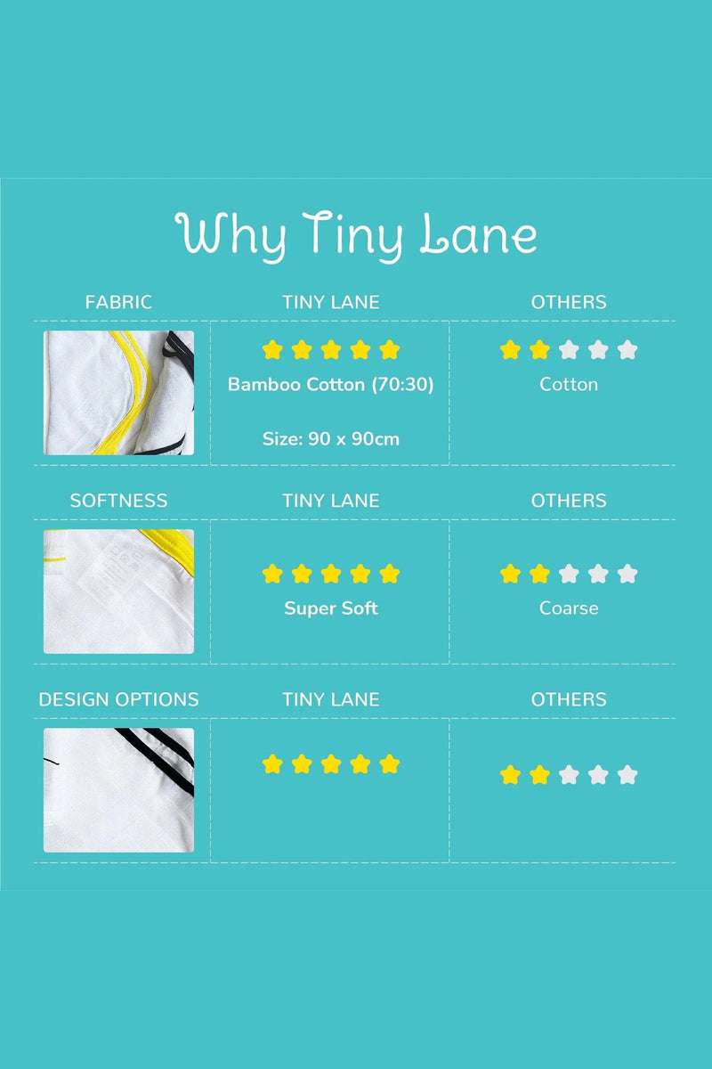 Tinylane Classic White Bamboo Swaddle Set | Pack Of 2 | 90 x 90 cm