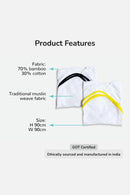 Tinylane Classic White Bamboo Swaddle Set | Pack Of 2 | 90 x 90 cm