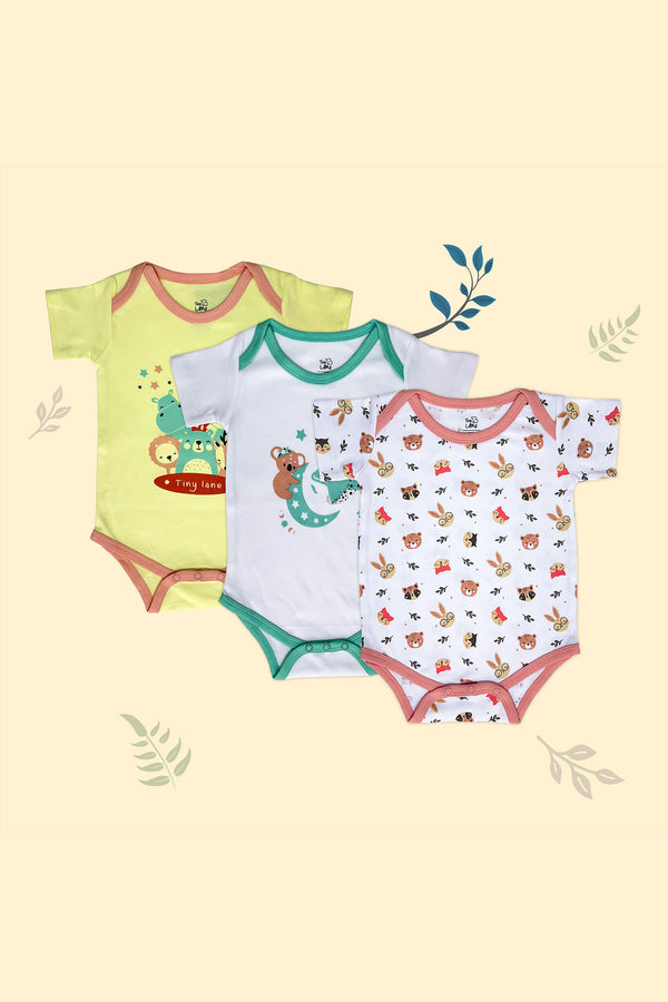 Tinylane Honey Bunny, Magical Flite and Krescent Koala Baby Onesies | Pack of 3