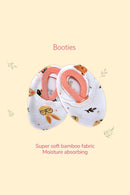 Tinylane Honey Bunny Infant Onesie, Cap, Bootie, and Mitten Set