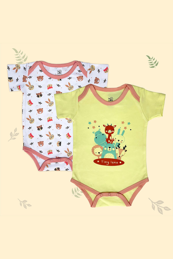 Tinylane Jolly Ride + Honey Bunny Baby Onesies | Pack of 2