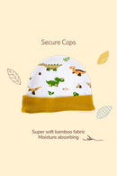 Tinylane Jolly Ride Baby Onesie, Dino Cap, Bootie & Mitten Set