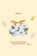 Tinylane Jolly Ride Baby Onesie, Dino Cap, Bootie & Mitten Set