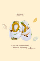 Tinylane Jolly Ride Baby Onesie, Dino Cap, Bootie & Mitten Set