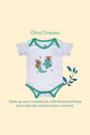 Tinylane Krescent Koala Baby Onesie, Cap, Bootie & Mitten Set