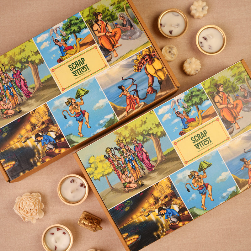 Scrapshala Subh Aarambh Diwali Gift Hamper | Cork Ceramic Mug, Cork Diary, Swastik Door Hanging | Premium Sustainable Hamper Handcrafted in Banaras | Corporate Ready