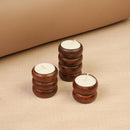 Scrapshala Spiral Glow Wooden Candle Stand Trio | Sustainable Festive Gift | Stackable & Reusable Tea-Light Holders | Handcrafted in Banaras