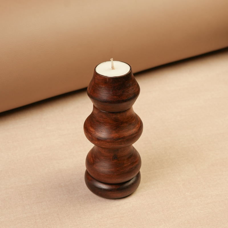 Scrapshala Matka Glow Wooden Tea-Light Holder Set | Reusable & Eco-Friendly Candle Stands | Premium Festive & Home Décor Gift | Handcrafted in Banaras