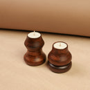 Scrapshala Matka Glow Wooden Tea-Light Holder Set | Reusable & Eco-Friendly Candle Stands | Premium Festive & Home Décor Gift | Handcrafted in Banaras