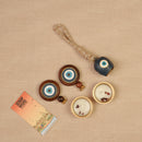 Scrapshala Nazar Jyoti Diwali Gift Hamper | Evil Eye Door Hanging Pair, Bell Hanging & Gold Soy Wax Candles | Eco-Friendly Sustainable Hamper Handcrafted in Banaras