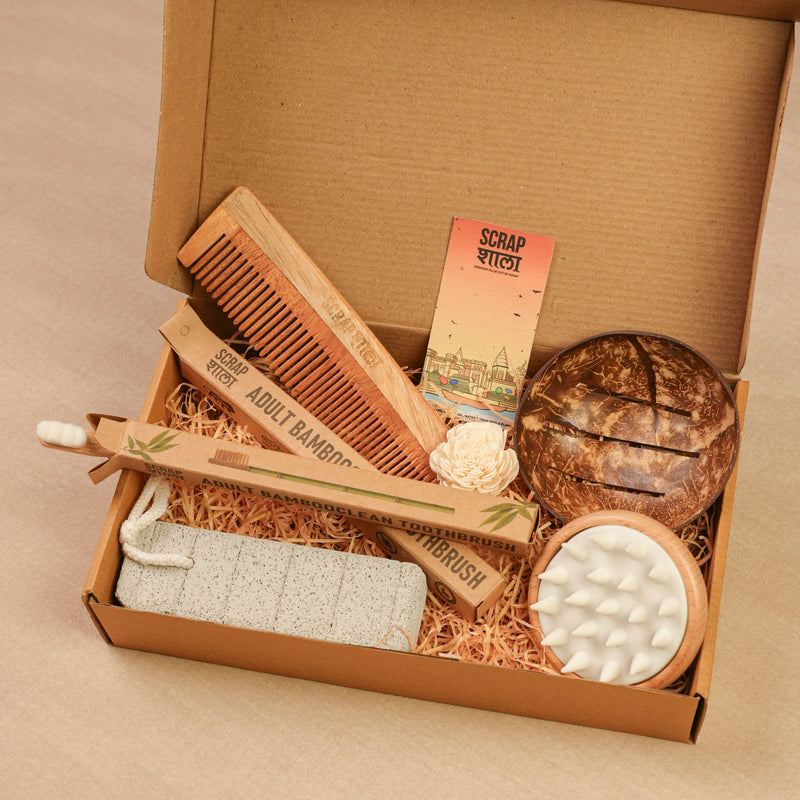 Scrapshala Nature’s Touch & Care Gift Hamper | Eco-Friendly Sustainable Self-Care Set | Unique & Useful Gifts