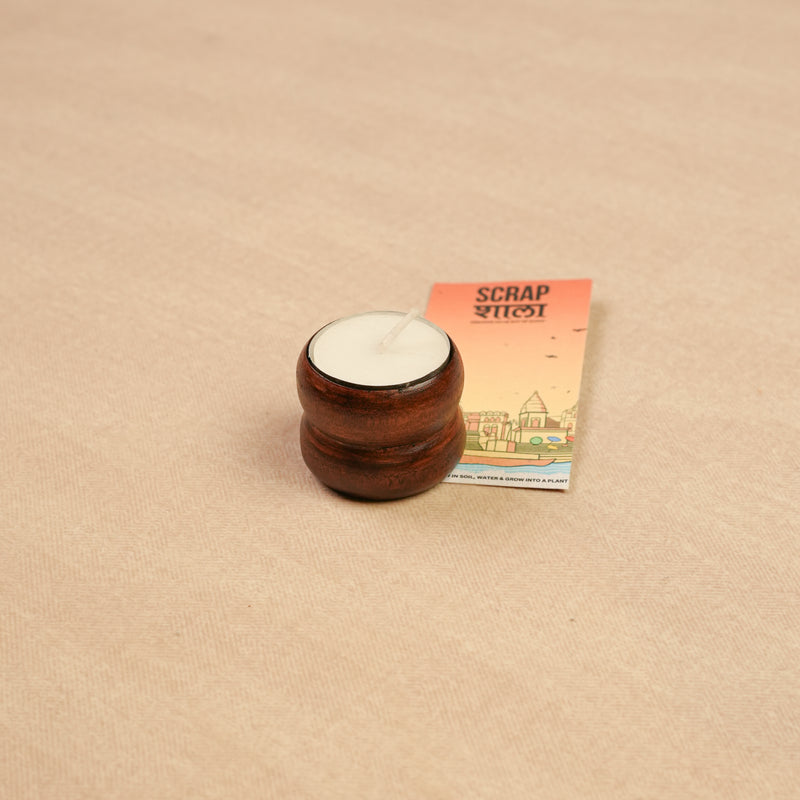 Scrapshala Panchdeep Wooden Candle | Pack of 5 | Reusable | Premium Assorted Wooden Candles | Sustainable | Handcrafted in Banaras