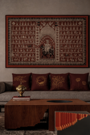 JOD Cotton Maroon Hand painted Traditional motifs Pillow Covers