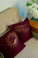 JOD Cotton Maroon Hand painted Traditional motifs Pillow Covers