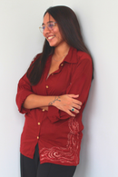 JOD Cotton Womens Maroon Khoobsurat Shirt