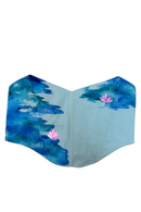 JOD Cotton body Fit Hand Painted Floral Blue Corset Top for Women