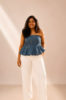 JOD Cotton Womens Blue Tube Top