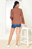 Expressions By UV Thea Red Ajrakh Cotton Blazer for Women