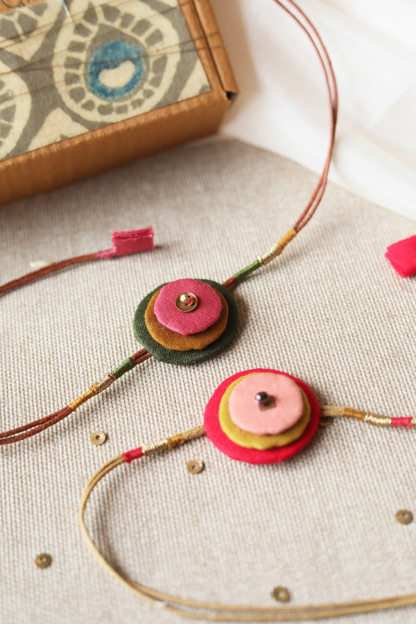 Lukka Chuppi Upcycled Artisanal Rakhi#10 - Set of 2