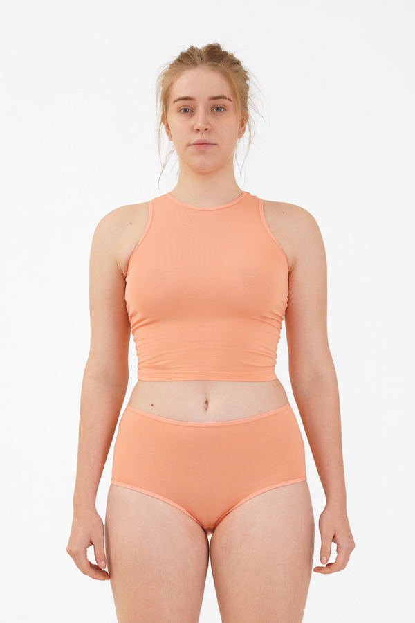 Nude & Not Organic Cotton Cat Vest (Amber Peach)