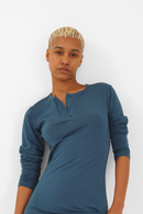 Nude & Not Organic Cotton Henley Nightdress (Majolica Blue)