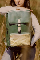 Arden Vegan Leather Bagpack - Green
