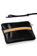 Acacia Vegan Leather Laptop Sleeve - Black
