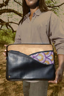 Acacia Vegan Leather Laptop Sleeve - Black