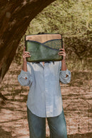 Acacia Vegan Leather Laptop Sleeve - Olive