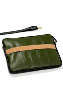 Acacia Vegan Leather Laptop Sleeve - Olive