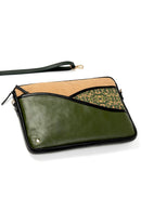 Acacia Vegan Leather Laptop Sleeve - Olive