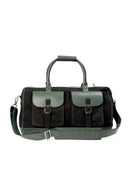 Ajax Vegan Leather Duffle Bag - Black & Green
