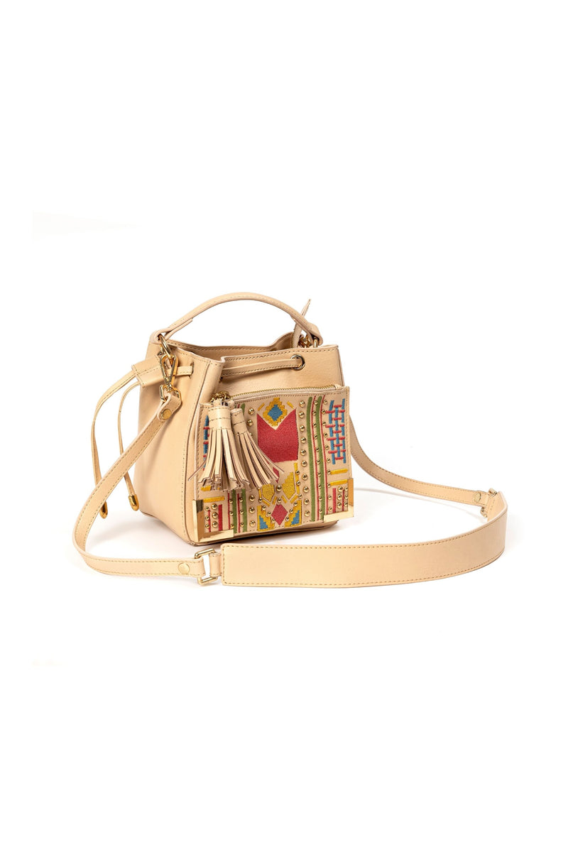 Nora Vegan Leather Sling Bag - Almond