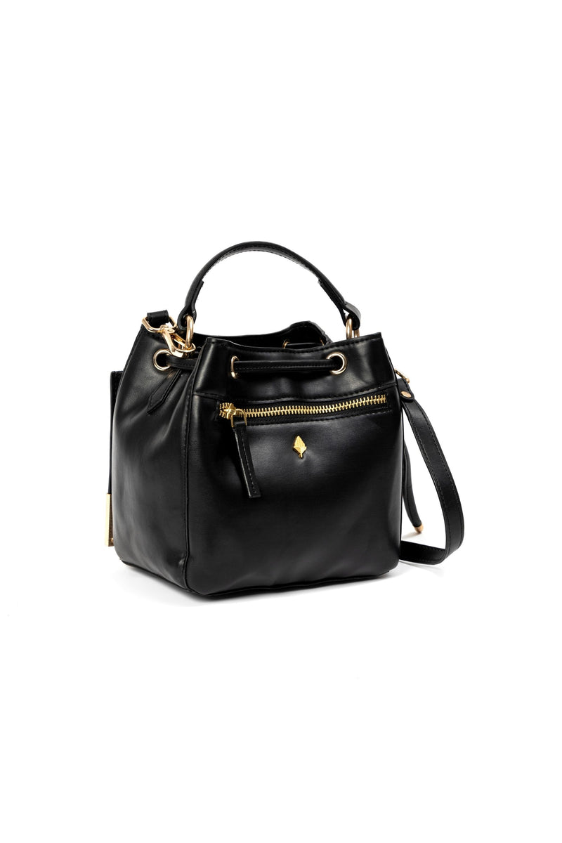 Nora Vegan Leather Sling Bag - Black