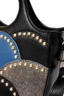 Savannah Vegan Leather Sling - Black & Blue