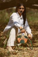 Savannah Vegan Leather Sling - Green, Gold & Orange