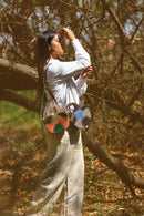 Savannah Vegan Leather Sling - Black & Blue