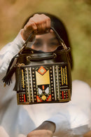 Nora Vegan Leather Sling Bag - Black