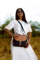 Juniper Vegan Leather Sling Bag - Black