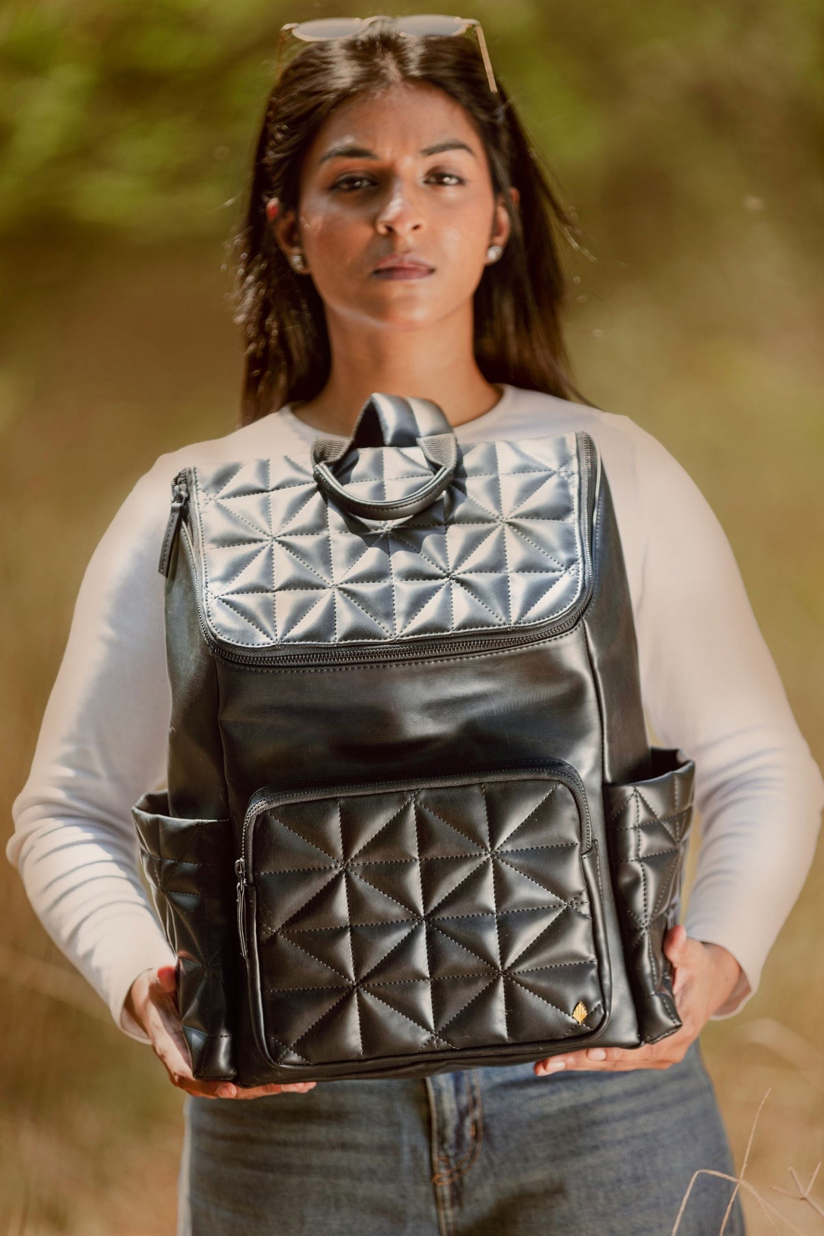 Black Noir Vegan Leather Bagpack - Buy on Upcycleluxe