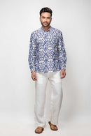 Sepia Stories Velho Cotton Kurta in Merblu